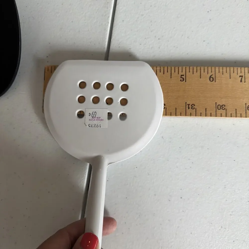 Ekco white 34108 slotted holes round serving spatula flipper vintage metal NWT
